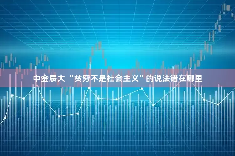 中金辰大 “贫穷不是社会主义”的说法错在哪里